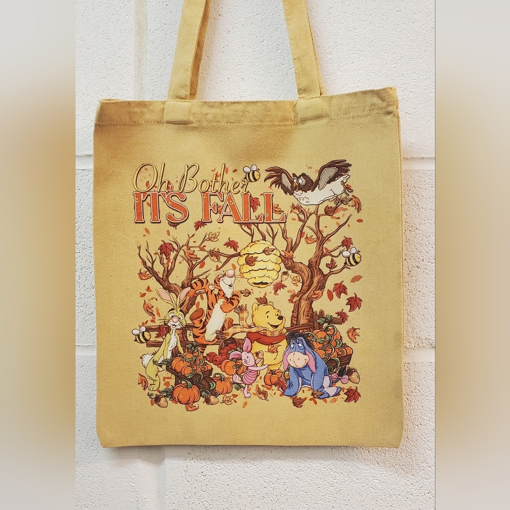 🪻3/$25 Marigold Mustard Yellow Tote Bag Fall Winnie-the-pooh and Friends